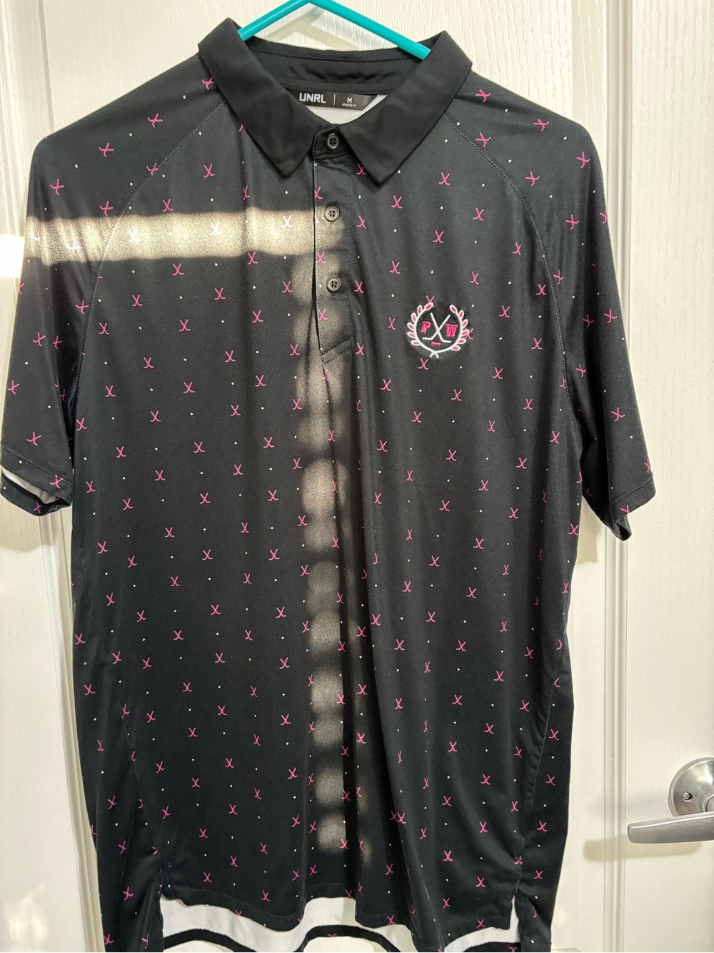 UNRL x Spittin Chiclets (Barstool Sports) Men’s Black Polo with (Pink Whitney)
